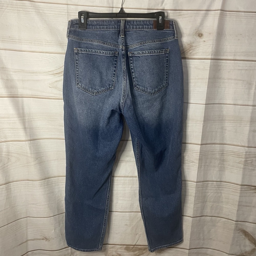 Hollister Ultra High Rise Mom‎ Jeans Women's 11R 30x27 Stretchy Distressed Blue - Picture 2 of 6